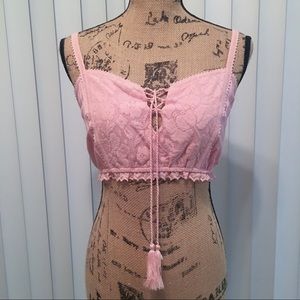 Lace detail Crop Top